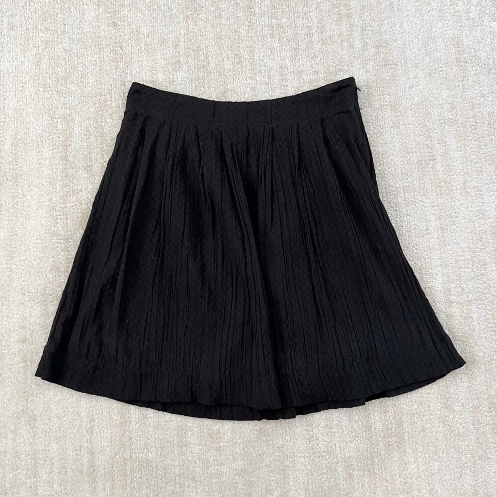 LOFT Pleated Black Cotton Skirt 2